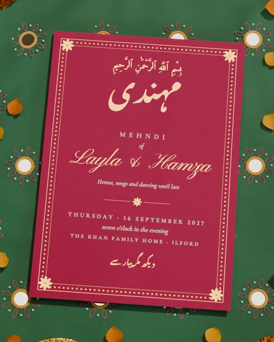 The Marigold card on its table